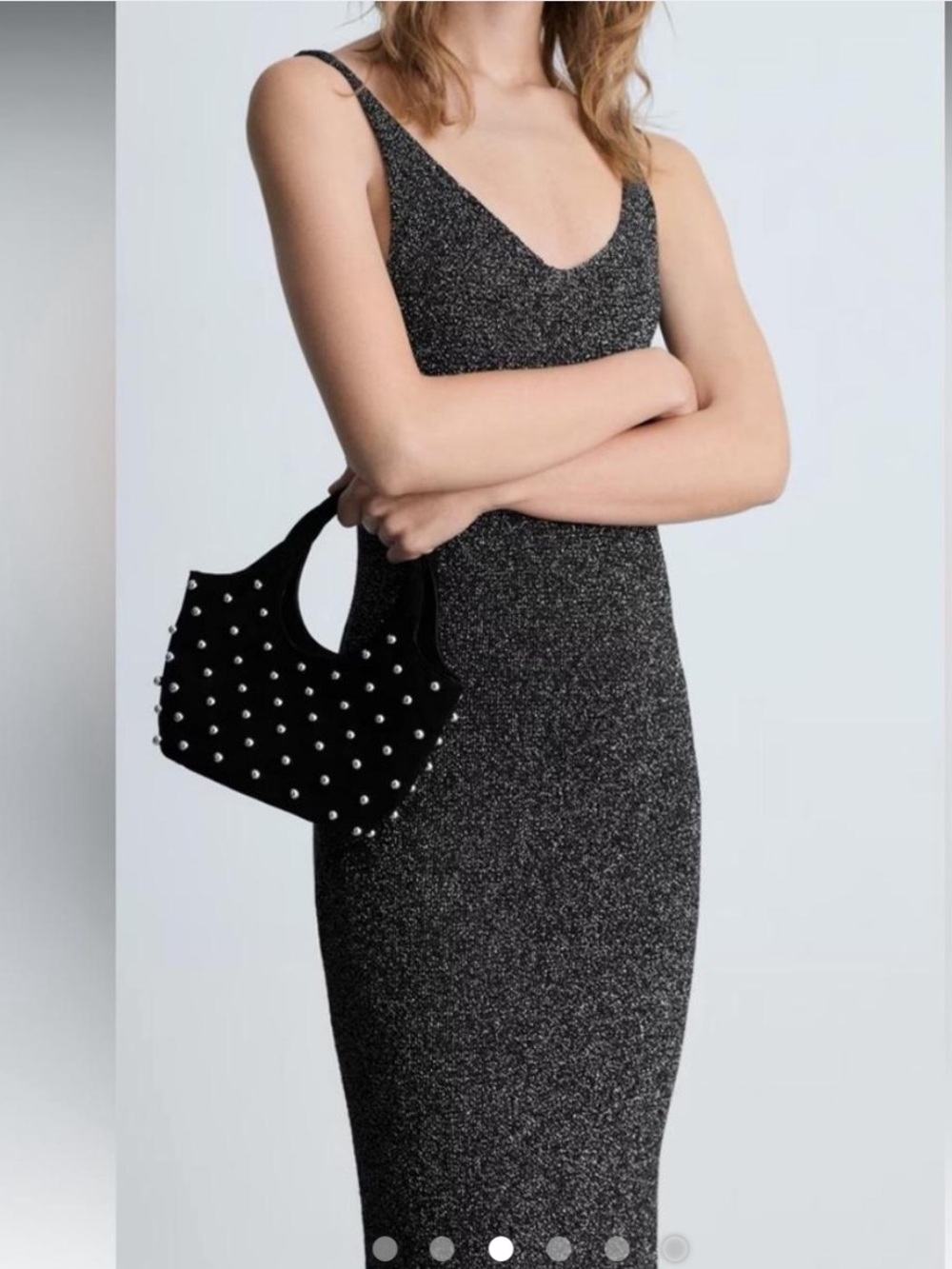 Mango black sparkly dress